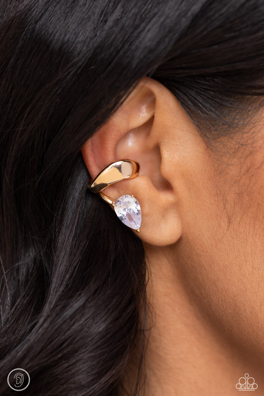 Twisting Teardrop Cuff Earring