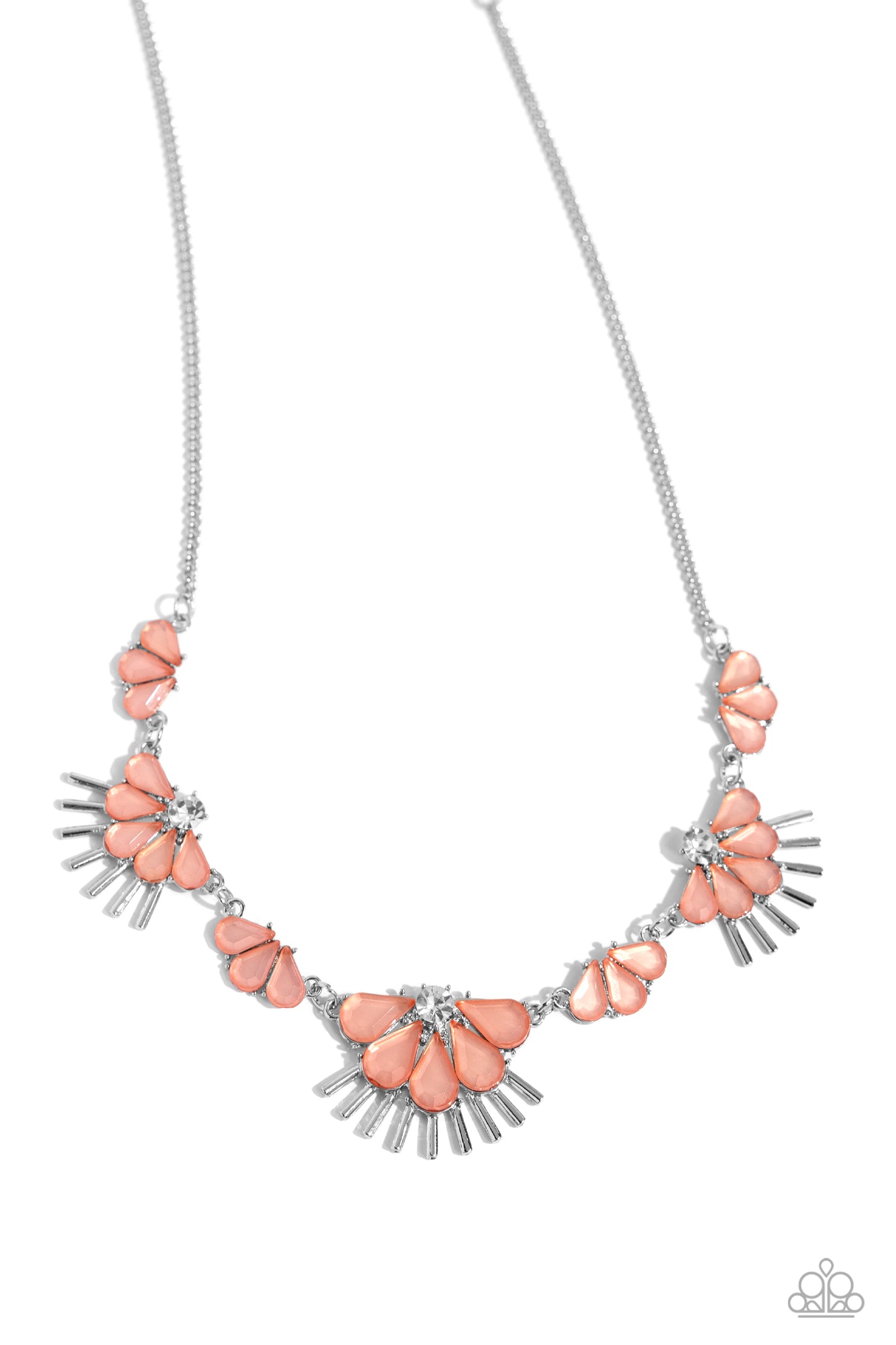 Fluttering Fan - Orange Necklace