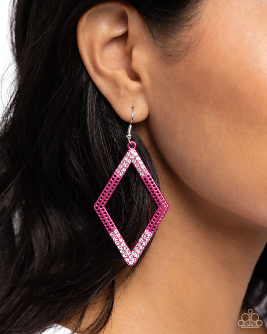 Eloquently Edgy - Pink Earring