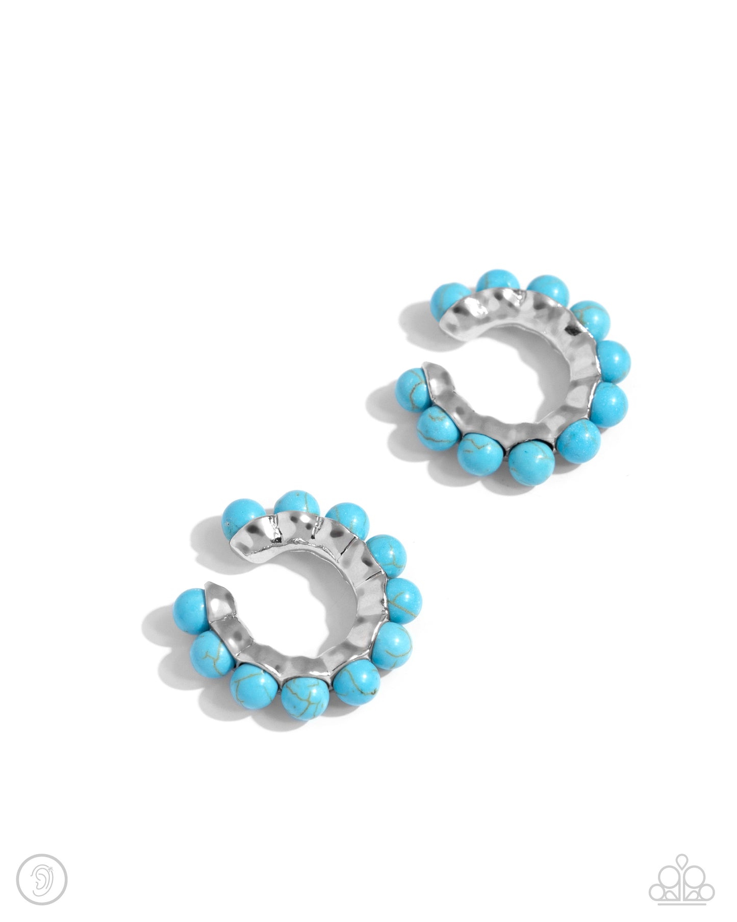 Southwestern Spiral - Blue Cuff Earring