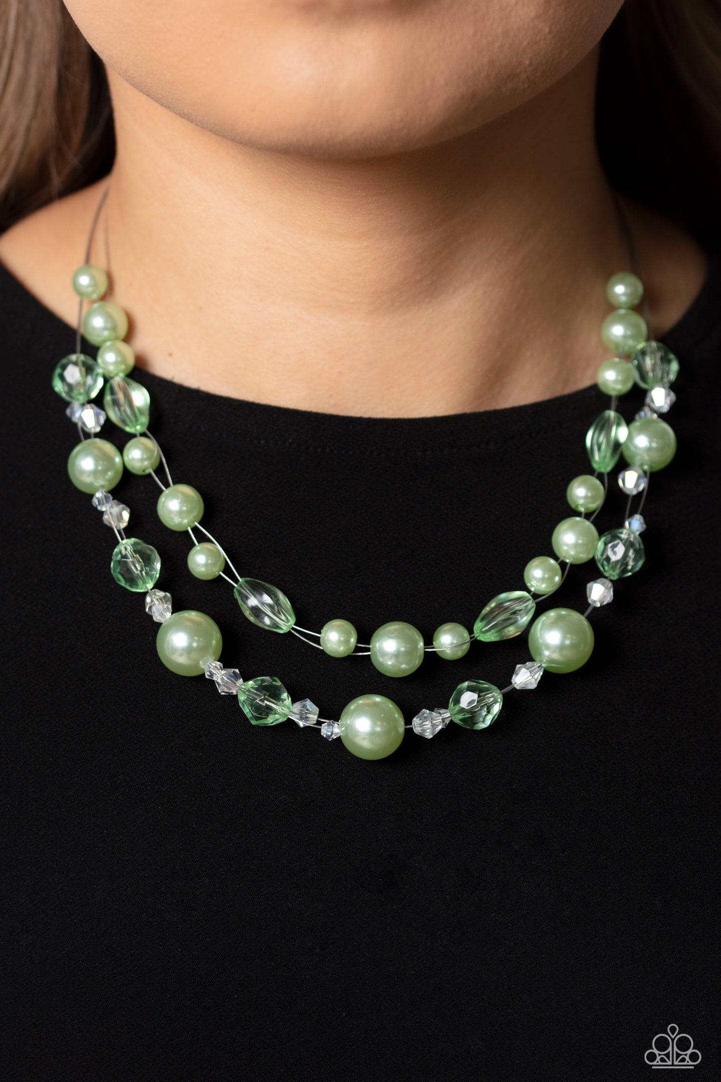 Parisian Pearls - Green Necklace