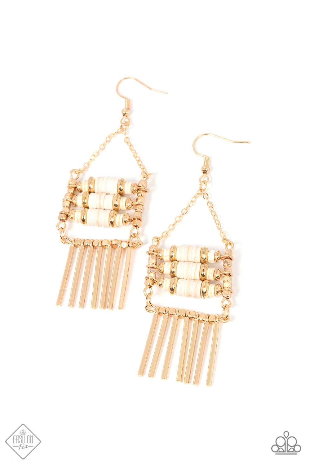 Tribal Tapestry - Gold Earrings -  Fashion Fix March 2022